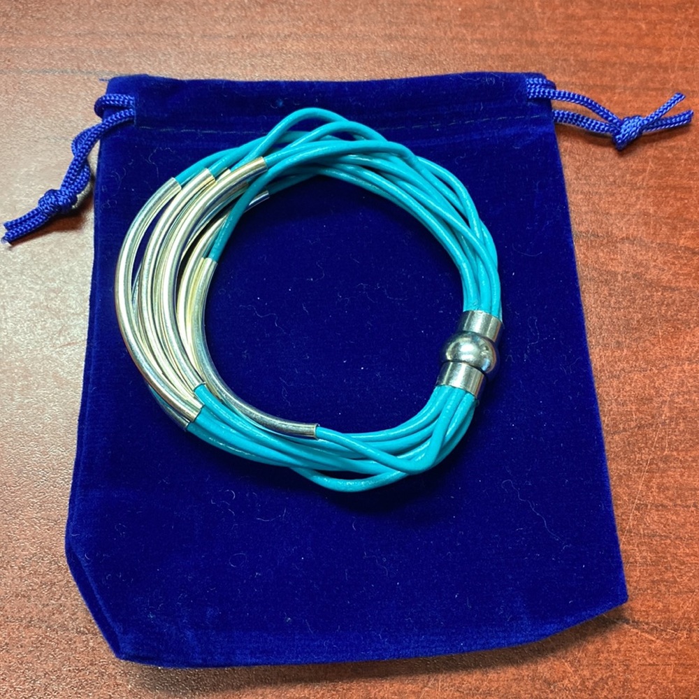 Hand crafted leather bracelets with magnet clasp.